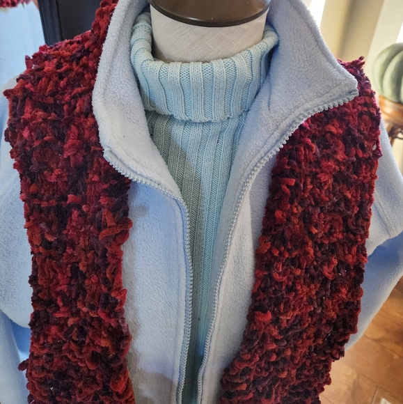 Etam Light Blue Zip Up Fleece Jacket Plus Size 14. Warm. Scarf not included. - Picture 3 of 8